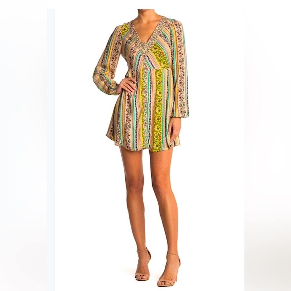 Wonderly Multicolor Floral and Stripe Dress
